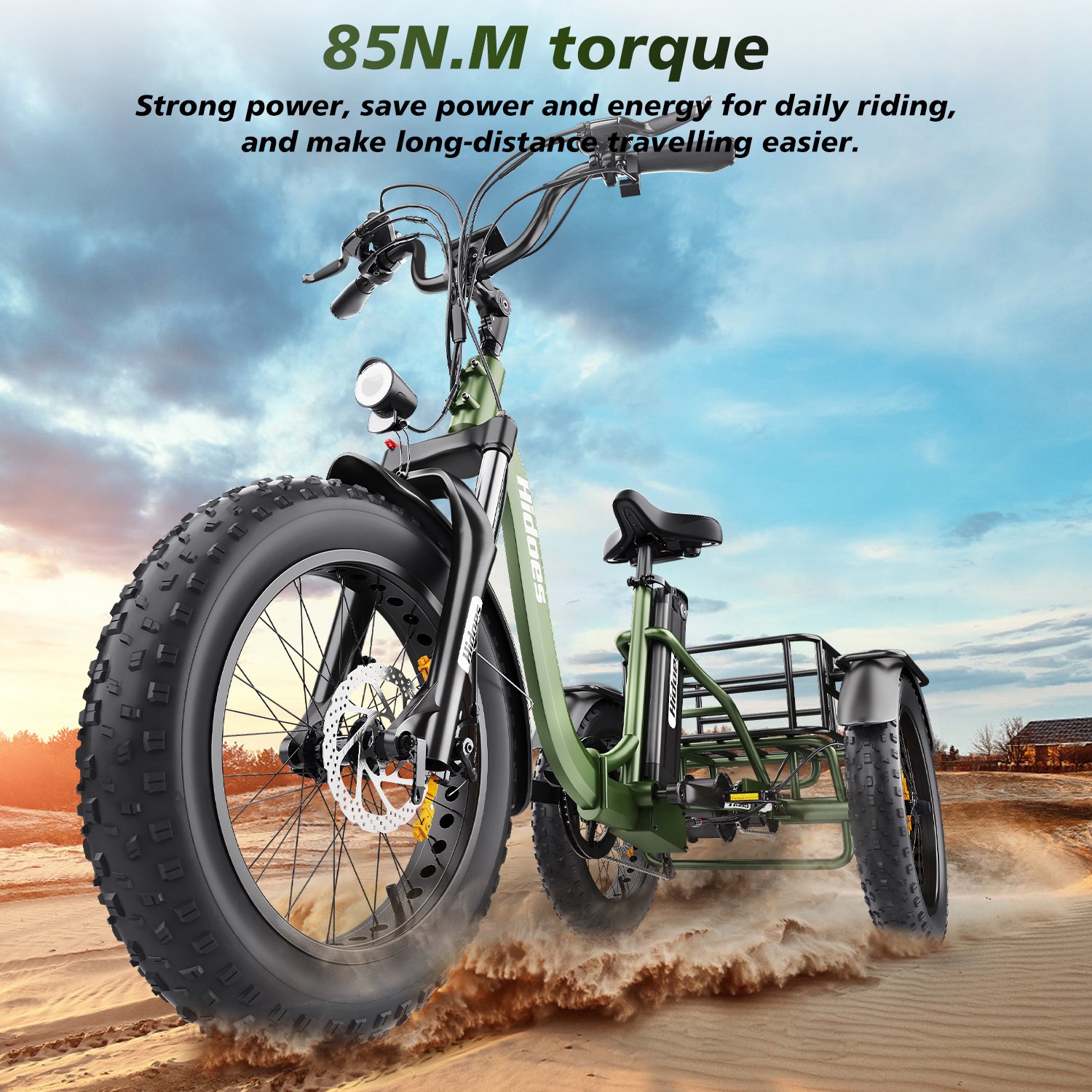 hidoes et1 foldable electric tricycle | 750w motor, 20ah battery & 20" fat tires hidoes et1 foldable electric tricycle | 750w motor, 20ah battery & 20" fat tires