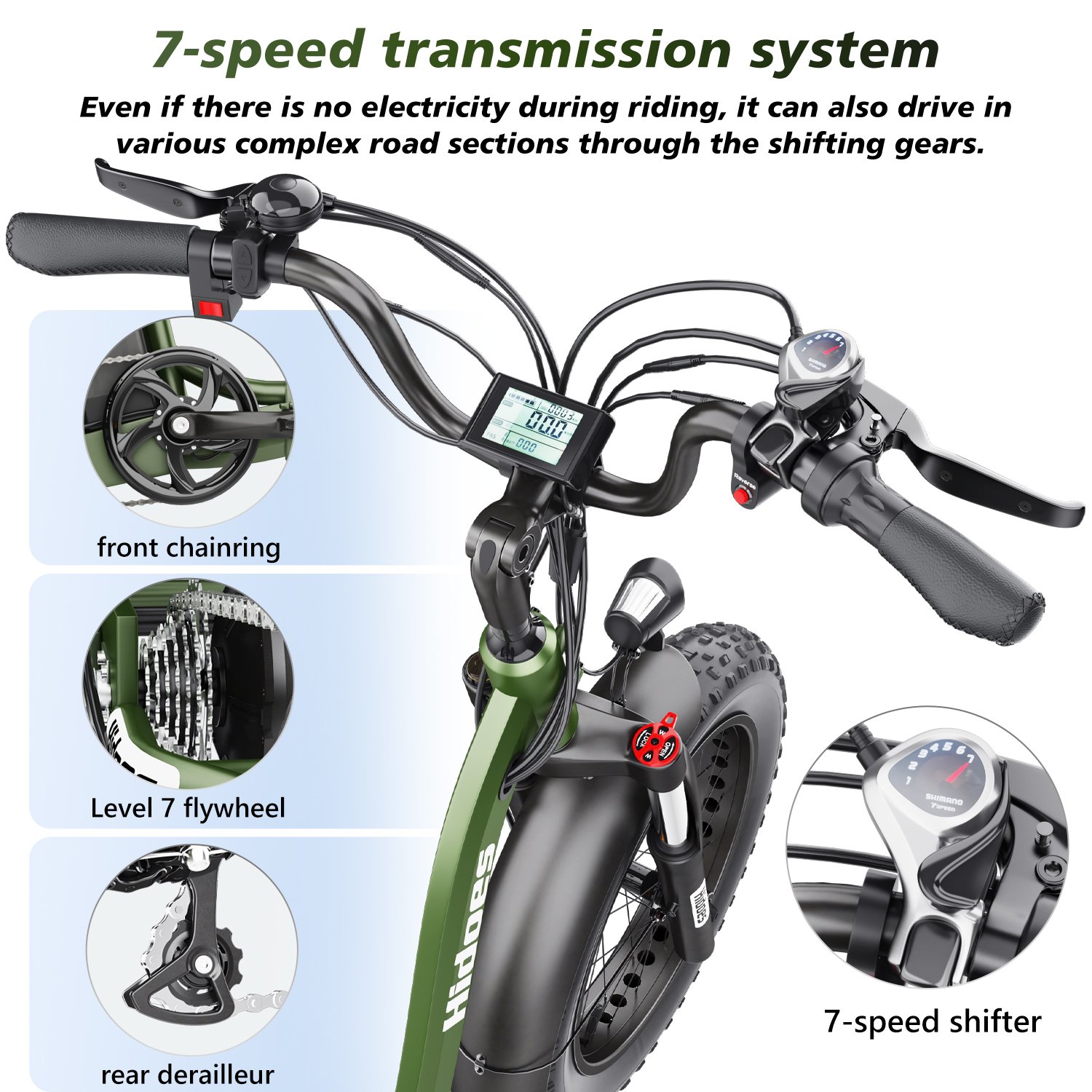 hidoes et1 foldable electric tricycle | 750w motor, 20ah battery & 20" fat tires hidoes et1 foldable electric tricycle | 750w motor, 20ah battery & 20" fat tires