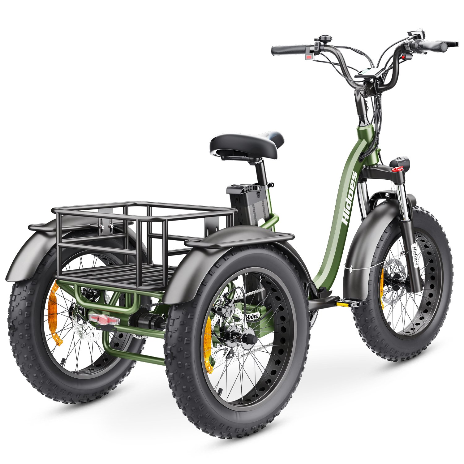 hidoes et1 foldable electric tricycle | 750w motor, 20ah battery & 20" fat tires hidoes et1 foldable electric tricycle | 750w motor, 20ah battery & 20" fat tires